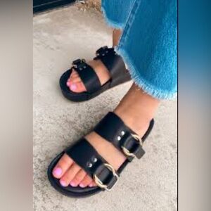 DV by Dolce Vita Women's Footbed Sandal black size 9